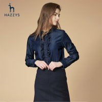 HAZZYS 헤지스 레이디스 여자 여성 블라우스 청남방 데님셔츠 ASCSK11DK24