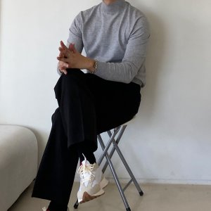 부드러운 반목폴라 남자 얇은 캐시 목티 반 폴라티 니트