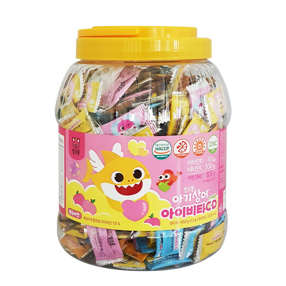 핑크퐁 아기상어 아이비타C D 아연 500정 외 5종 / <b>키즈비타민</b> 핑크퐁 <b>비타민</b>캔디