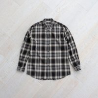 오라리 21AW 울 체크셔츠 블랙 베이지 AURALEEu3000WOOL RECYCLED POLYESTER CLOTH SHIRTS