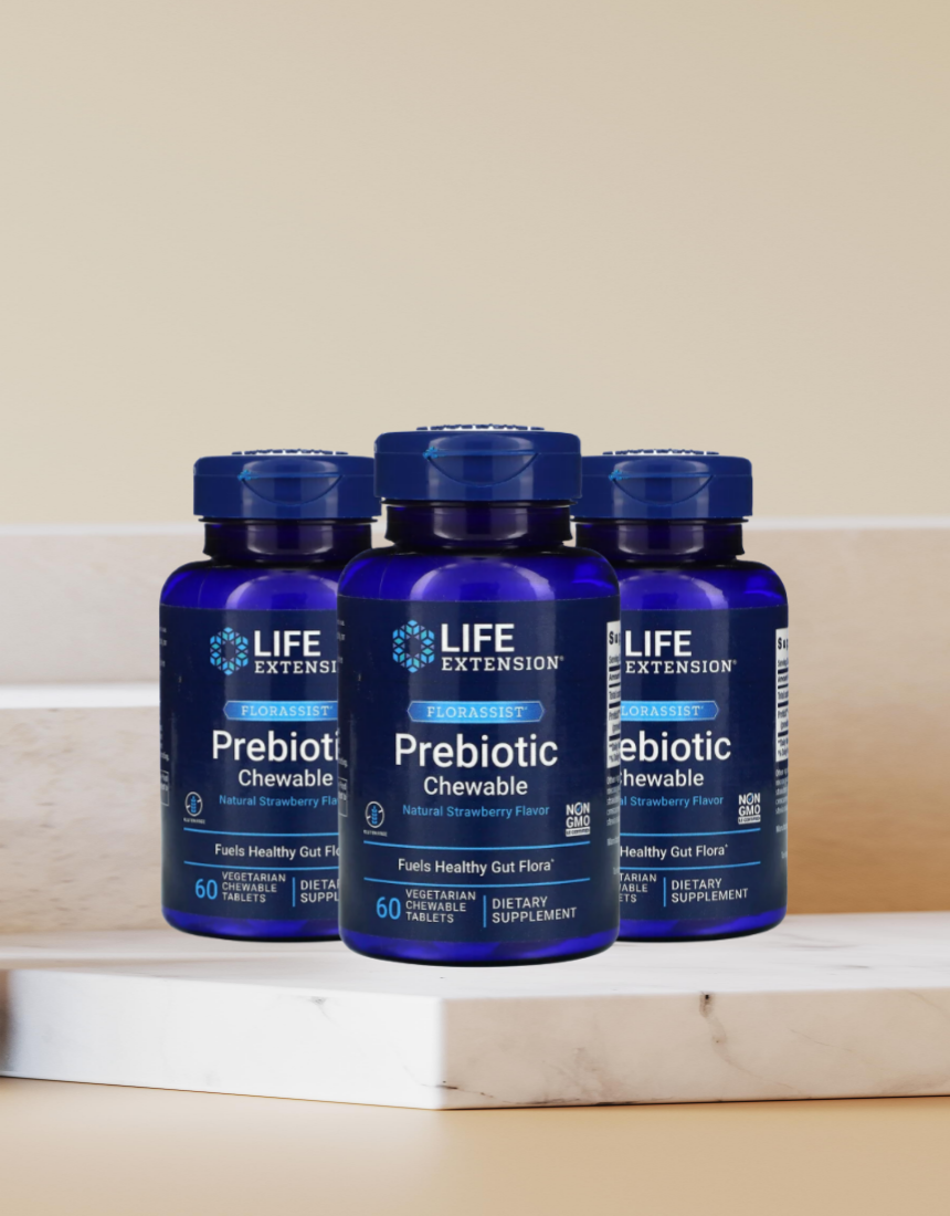 (3개) 라이프익스텐션 플로라시스트 <b>프리바이오틱스 츄어블</b> 60정 x 3개