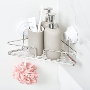 크린아이 스테인리스 코너 선반 무타공 욕실 수납 틈새 정리대