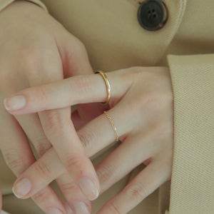 14k 체인 금 반지 우정 가드 링 레이어드 반지