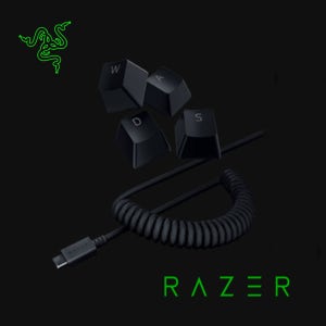 [레이저코리아] 레이저 PBT 키캡 코일케이블 세트 Colied Cable Set - 블랙