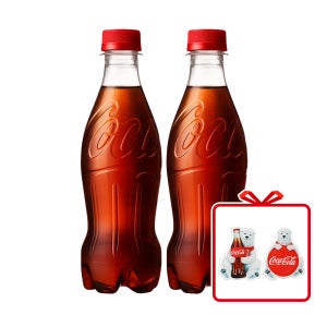(공식) 코카-콜라 라벨프리 PET 370ml 24개 + 코카콜라 그립톡 (랜덤 1종, 옵션선택)