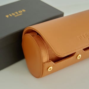 (미사용 B품)PISTOS Artisan 소가죽 피스토스 파우치 2구 휴대용 시계 케이스 보관함