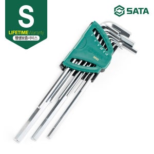 사타 SATA 육각 엑스트라 롱 렌치 세트 (9PCS,MM)