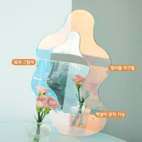 힙한 아크릴 아트 거울 홀로그램 컬러풀 미러 오로라 감성 감각 카페 인테리어 벽걸이 탁상