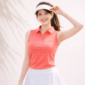 골프웨어 여성 골프 티셔츠 여자 이너웨어 민소매 카라 나시 빅사이즈 E06