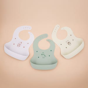 블루마마 실리콘 방수 캐릭터 턱받이 단품 공룡민트