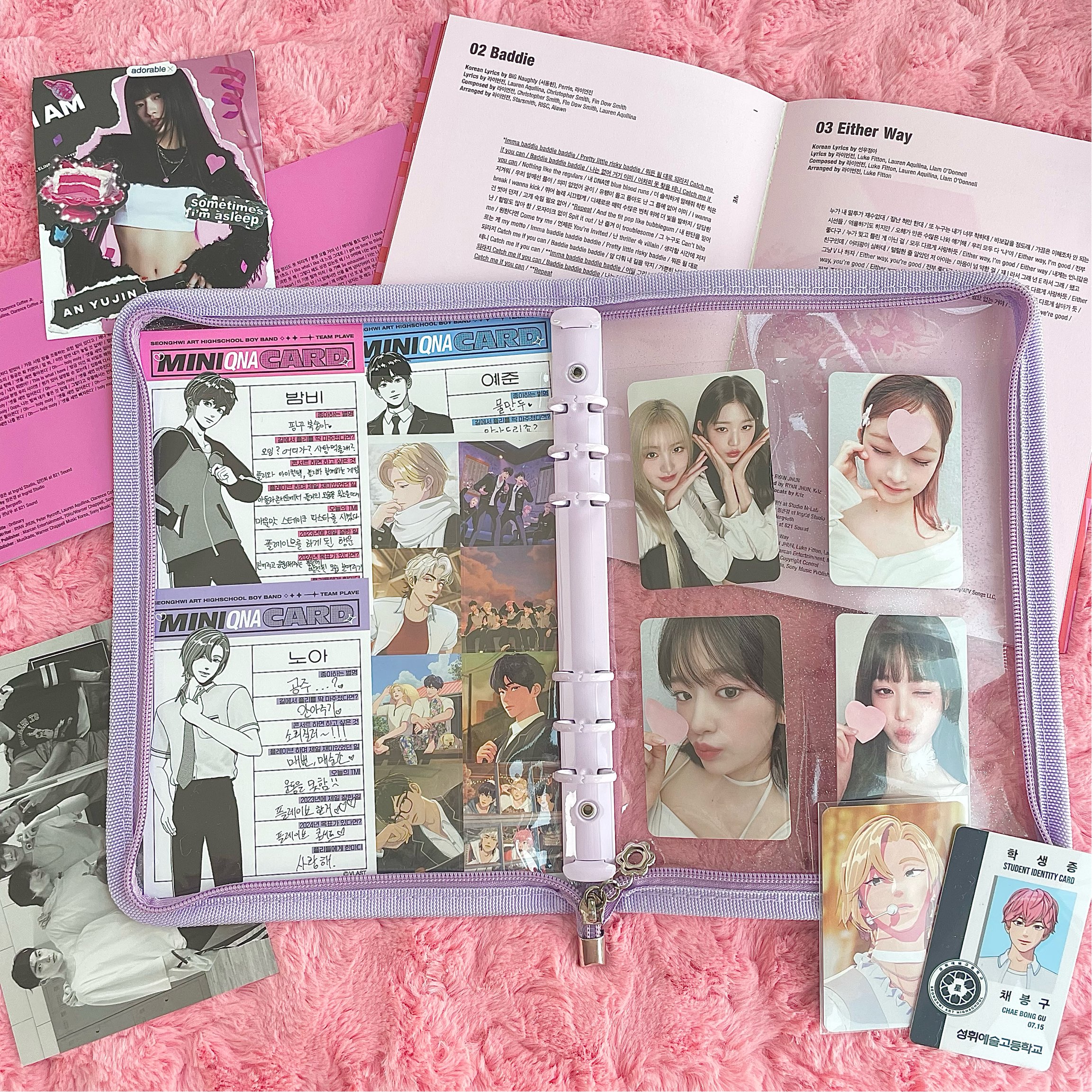다니샵 국산 6공 A5 포카 바인더 속지 투명 4칸 십자 PVC 소재