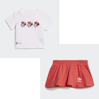 아디다스 토들러 베이비 여아 미키와 친구들 스커트 티셔츠 세트 adidas DISNEY MICKEY AND FRIENDS SKIRT AND TEE SET