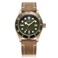 [아쿠아티코 브론즈 씨스타 방수시계] AQUATICO BRONZE SEA STAR MILITARY GREEN DIAL(CERAMIC INSERT) [미국정품, 추가금 X]