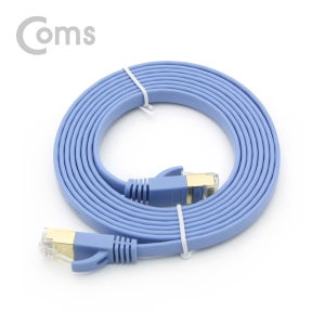 Coms 랜케이블 Cat7 플랫형 LAN 10Gbps RJ45 랜선 2M