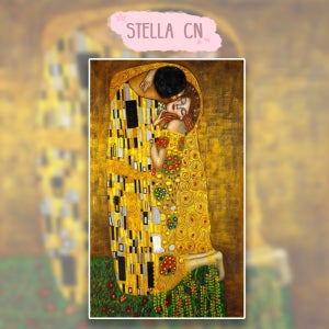 명화 클림트의 키스 보석십자수 diy세트 다이아몬드페인팅 큐빅 비즈 구슬 집순이취미 50x90cm