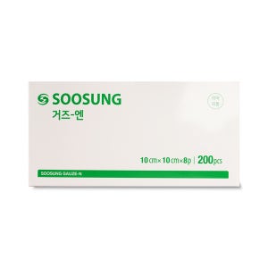 수성거즈 엔 10x10cmx8겹 1박스 200개입 대용량 감염방지 순면거즈