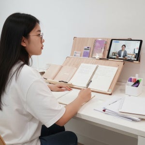 위즈 2단독서대 슬라이드 레일형 원목 책받침대 필기용 책거치대 북스탠드 에이블60s, 1개