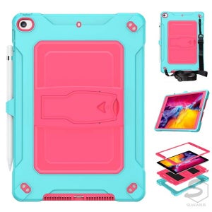 아이패드9세대 10.2인치 A2604 더블컬러 스트랩 스탠드 펜슬롯 태블릿 케이스