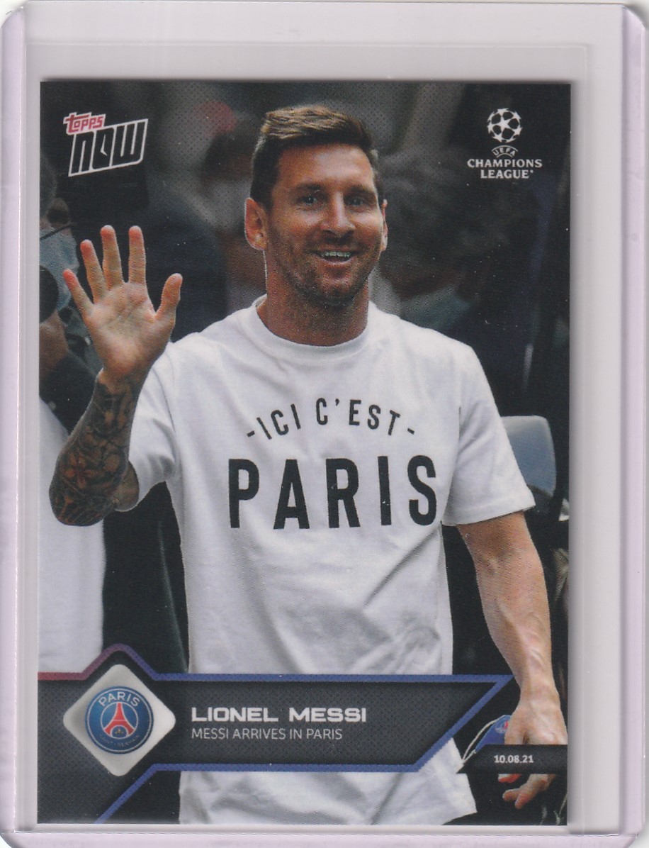 2021 TOPPS NOW 리오넬 메시 Lionel Messi Arrives in Paris - UEFA UCL #11 축구 카드