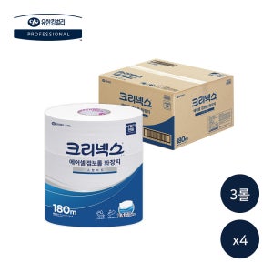 크리넥스 물에잘녹는 에어셀 점보롤 화장지 180m 12롤 업소용 대용량 휴지 4537561