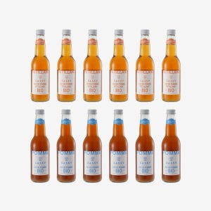 (애플주스 2종 알뜰팩 12병) 쎄시 프랑스 프리미엄 100% 유기농 사과주스 330ml