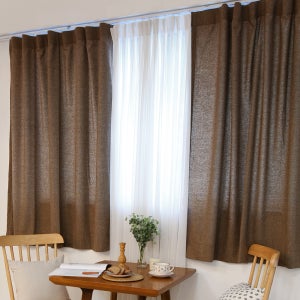 헤링본 모직 원룸 자취방 작은창커튼 짧은 창문커텐