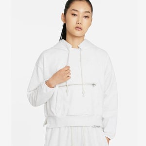 나이키 2021 여성 숏 후드티 드라이핏 화이트(6484) 스우시 후드탑 크롭후드티 이너웨어