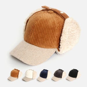군밤 모자 귀마개 방한 귀달이 남자 겨울 털모자 이어머프 캡 트래퍼햇 코듀로이