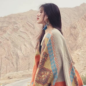 몽골판초 판쵸 어깨숄 캠핑판초 망토 보헤미안 담요 블랑켓(기모양말 포함)