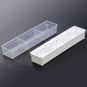 이노마타 키친트레이 주방정리 서랍정리함 슬림 소형 투명 흰색