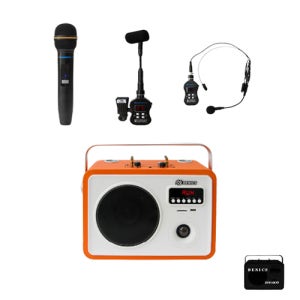 DY-307 데닉스 이동식 포터블 앰프 무선 마이크 행사 강의용 150W (헤드셋+헤드셋)