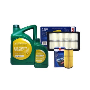 쏘렌토더마스터 디젤 순정 엔진오일교환 오일세트 에코프리미엄0W30(7L)+필터96-2659