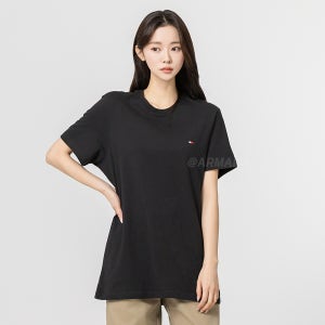 타미힐피거 코어 플래그 루즈핏 반팔티 블랙