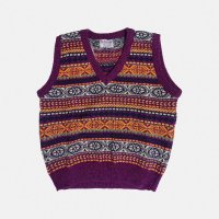 FISHERMAN FAIR ISLE SLIP OVER (F07) - Plum