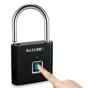 카자리코 지문 인식 자물쇠 여행 사물함 열쇠 도어 문 잠금 자전거 도난방지 방수 충전식