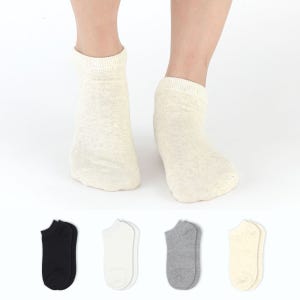 여성 안벗겨지는 면 무지 스니커즈 발목 양말 4컬러 (여자, 단품)