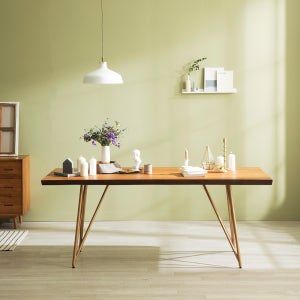 매스티지데코 타볼로 우드슬랩 테이블 1900 골드 X 식탁 다이닝 원목가구 홈카페