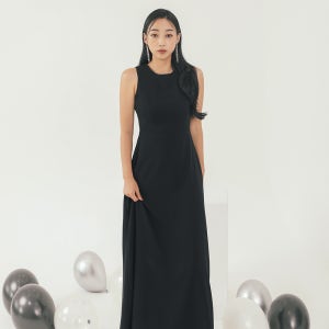 비치팜 파티복 셀프 웨딩 스냅 촬영 2부 드레스 피로연 클래식 홀터넥 원피스 블랙