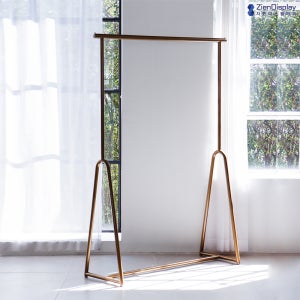 지엔 주문제작 예쁜 인테리어 디자인 옷가게 홈쇼핑 매장용 심플 스탠드옷걸이 고급 골드행거