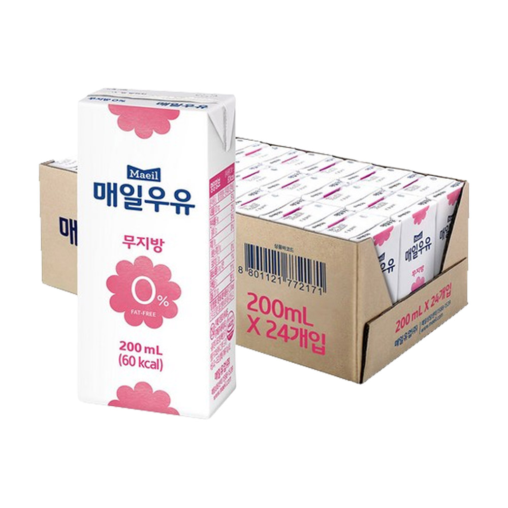 멸균 우유 무지방 제품 이미지