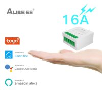 AUBESS 16A Tuya WiFi 미니 스마트 스위치 DIY 스위치 스마트 라이프 푸시 모듈은 양방향 APP 음성 릴레이 타이머 지원 Google 홈 Alexa