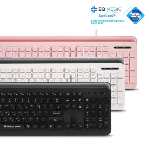 이큐메딕 Sanitize-K1 항균 모바일 거치형 저소음 유선 키보드 블랙