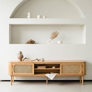 매스티지데코 메이 라탄 AV 캐비닛 1800 거실장 거실가구 티비장 수납장