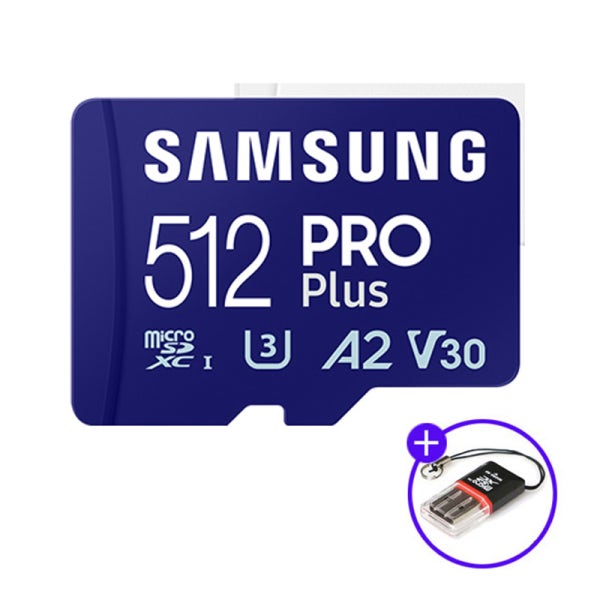 삼성 마이크로 SD카드 신형 PRO PLUS 512GB 스마트폰 고프로 카메라 메모리카드 512기가+리더기
