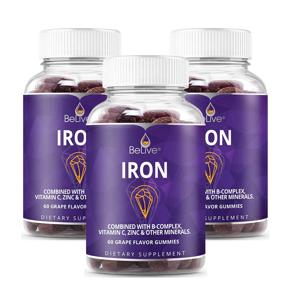 BeLive <b>아이언 멀티비타민 60구미</b> 포도향 x3개