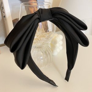 프린세스 새틴 벨벳 도트 큰 더블 왕리본 볼륨 머리띠 헤어밴드