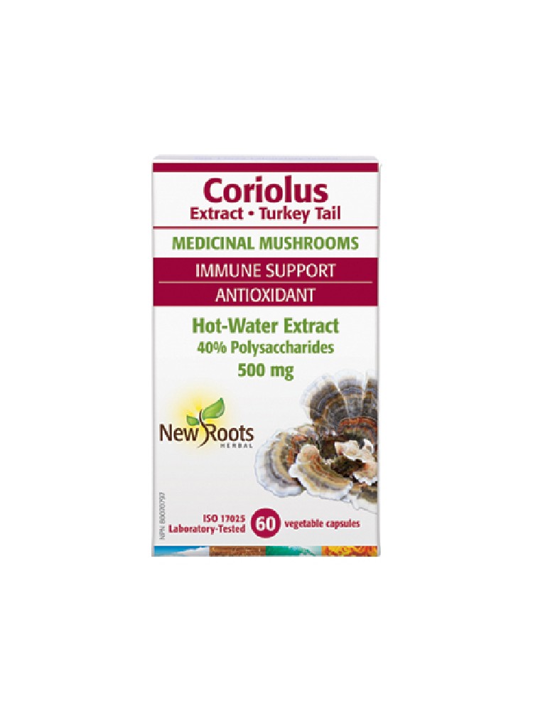 [뉴루츠허벌] <b>송곳니 구름버섯</b> 40% 폴리사카라이드 500mg 60캡슐/Coriolus Extract (Turkey Tail)