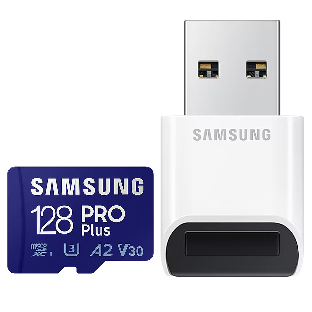 삼성 마이크로SD PRO PLUS 128GB+리더기 오즈모 포켓3 핸드폰 외장 메모리카드