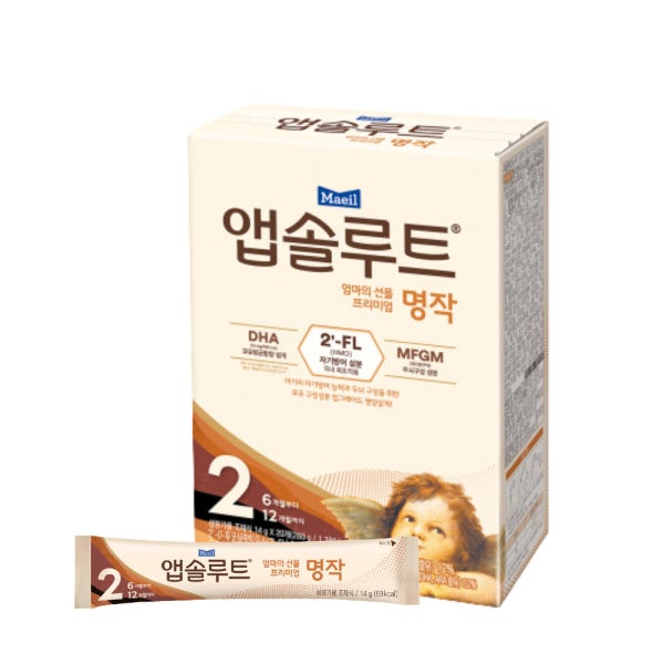 매일유업 앱솔루트 명작 2FL (HMO) 분유 스틱 2단계(6~12개월) 14g 20포 [도착보장]