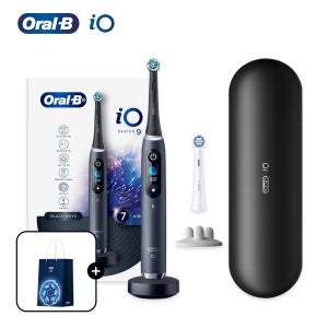 오랄비 iO9 전동칫솔 블랙 오닉스 + 추가 리필모 2입 + 오랄비 쇼핑백